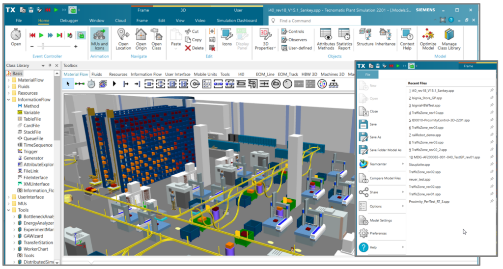 DIscrete event simulation with Tecnomatix Plant simulation
